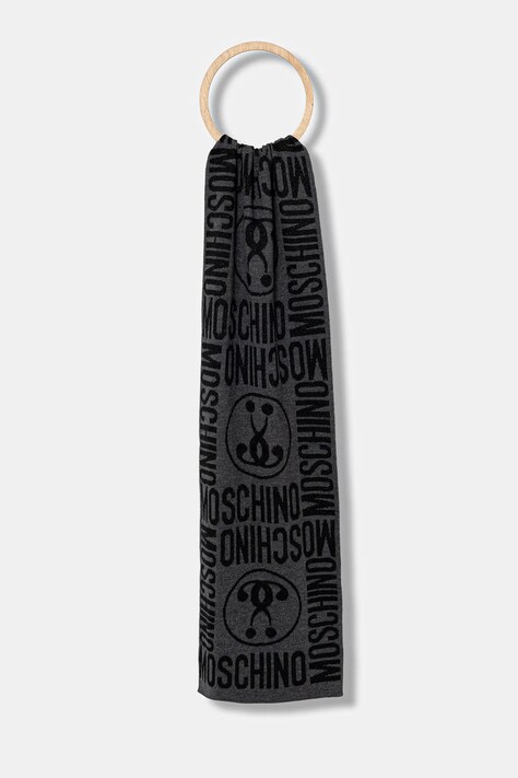 Κασκόλ με προσθήκη μαλλιού Moschino χρώμα: μαύρο, M2966 30623