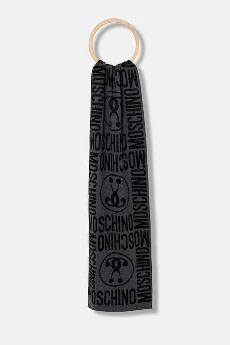 Шарф с добавлением шерсти Moschino цвет чёрный узор M2966 30623