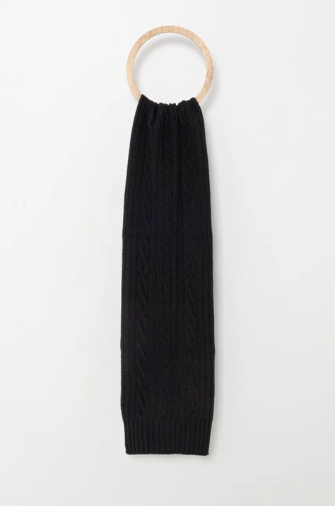 Sisley sál fekete, mintás, 1244SU00G