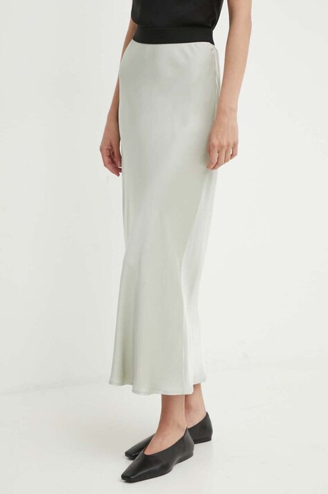2NDDAY fusta 2ND Clea TT - Fluid Satin culoarea verde, maxi, evazati, 2244150222