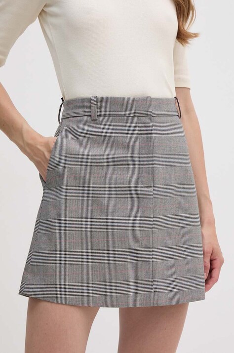 Sukňa Tommy Hilfiger šedá farba, mini, puzdrová, WW0WW42249