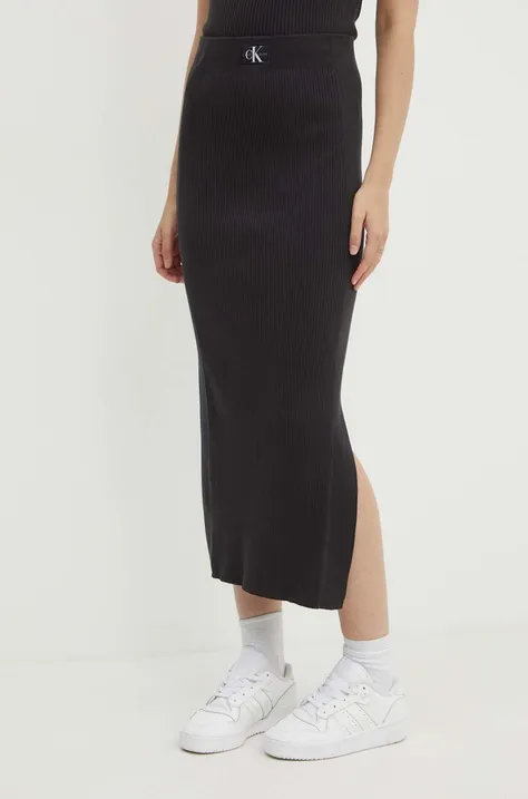 Suknja Calvin Klein Jeans boja: crna, maxi, pencil, J20J223606