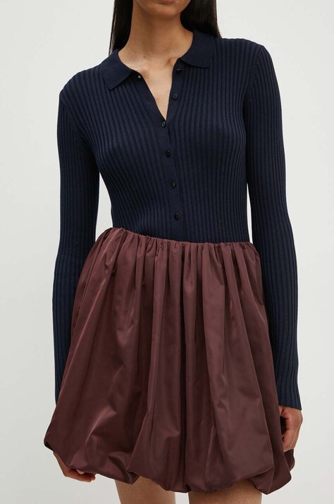 Спідниця Herskind Evans колір бордовий mini розкльошена 5202155