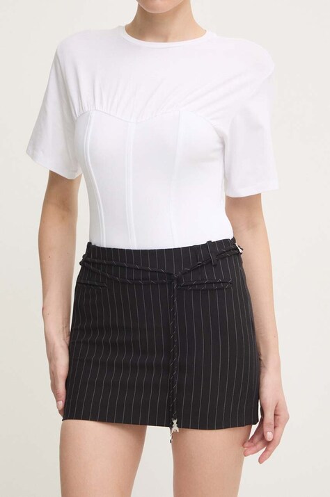 Спідниця Patrizia Pepe колір чорний mini пряма 8G0410 A457