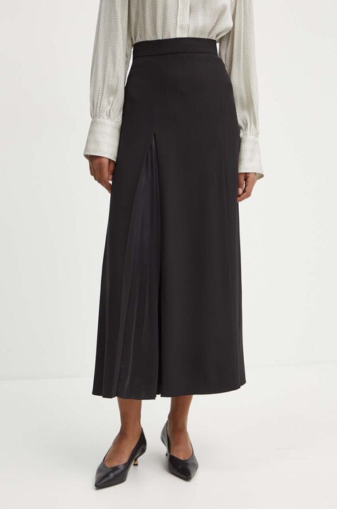 Sukňa BOSS čierna farba, maxi, áčkový strih, 50518840