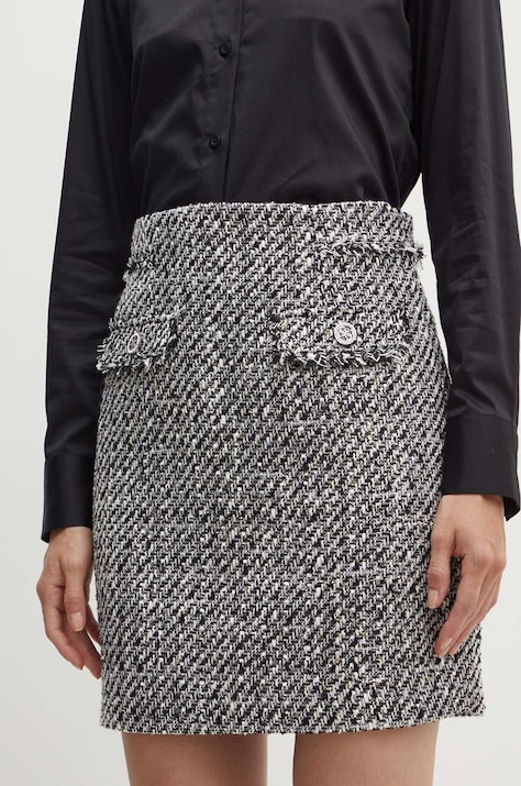 Sukňa Guess SOFIA čierna farba, mini, puzdrová, W4YD68 WGAO2