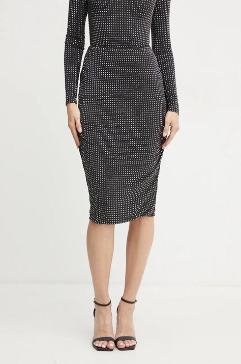 Pinko fusta culoarea negru, midi, creion, 104454 A288
