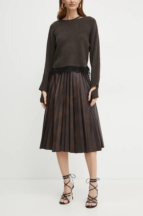 Pinko fusta culoarea bordo, maxi, evazati, 104440 A286