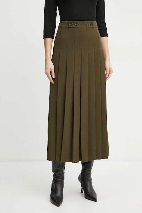 Pinko fusta culoarea verde, maxi, evazati, 104380 A18E