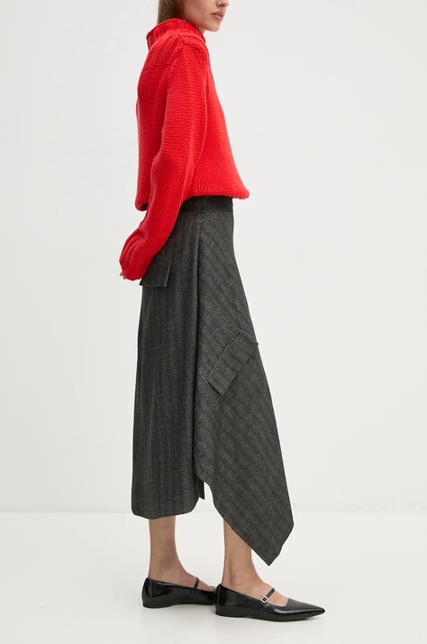 Спідниця Remain Striped Draped колір сірий maxi розкльошена 502080000