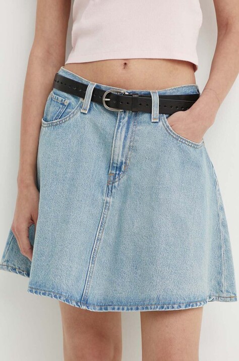 Rifľová sukňa Levi's mini, áčkový strih, A8725