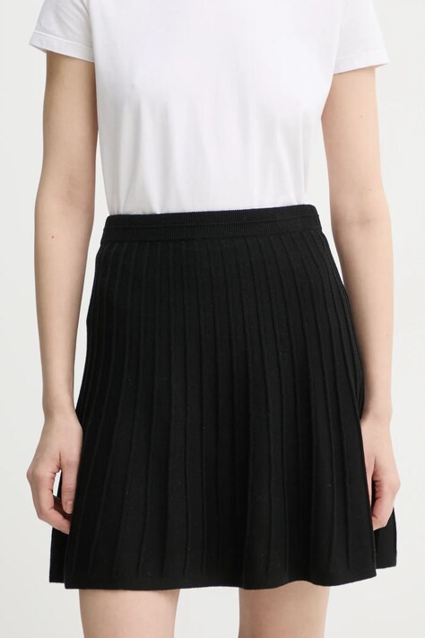 BA&SH spódnica wełniana kolor czarny mini rozkloszowana 1H24JOLE