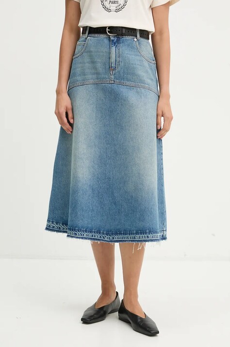 BA&SH fustă din denim midi, evazată, 1H24VALE