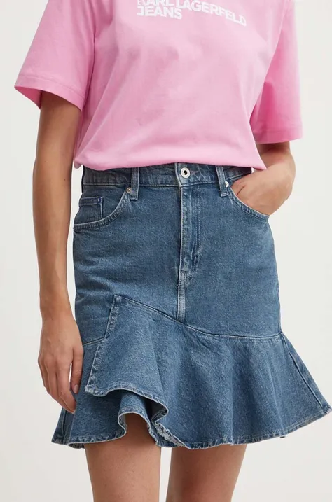 Rifľová sukňa Karl Lagerfeld Jeans mini, rovný strih, 245J1201