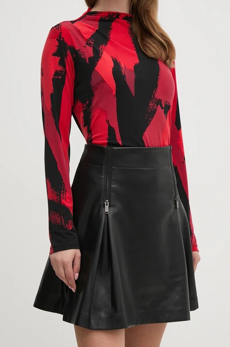 Dkny fusta culoarea negru, mini, evazati, P4GNTUDO