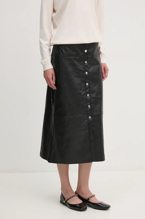 Dkny fusta culoarea negru, midi, drept, D2G4A111