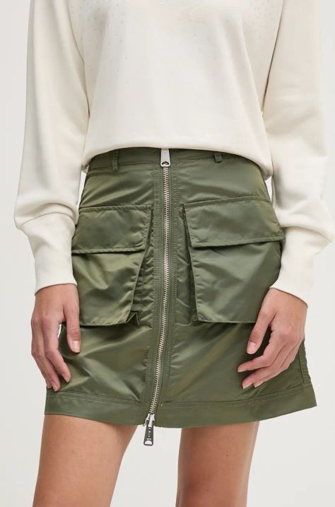 Alpha Industries fustă culoarea verde, mini, drept, 148066