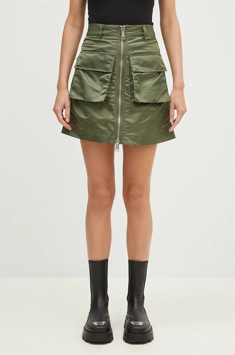 Alpha Industries spódnica kolor zielony mini prosta 148066