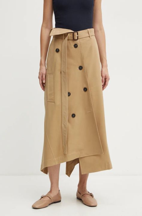 Weekend Max Mara fusta culoarea bej, midi, evazati, 2425106102600