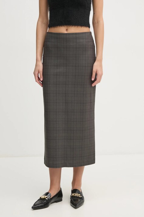 Sukňa United Colors of Benetton zelená farba, midi, rovný strih, 4GEVD004B