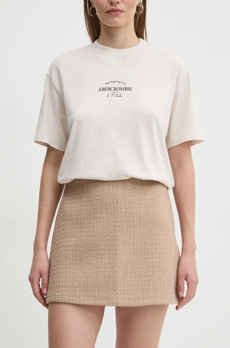 Abercrombie & Fitch szoknya bézs, mini, ceruza fazonú, KI143-4331