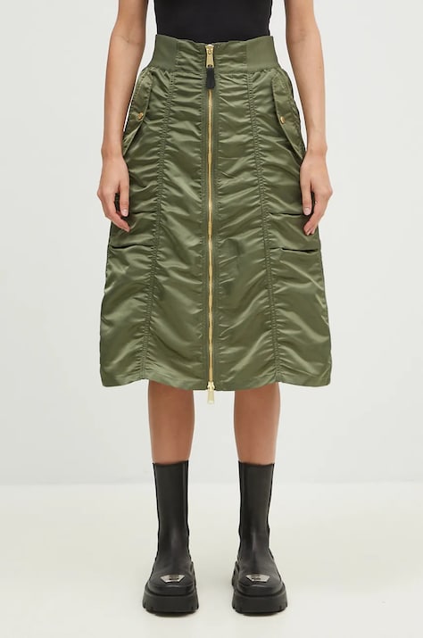 Юбка Alpha Industries MA-1 Midi Skirt цвет зелёный midi расклешённая 148067