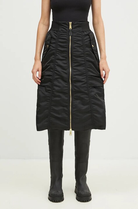 Sukňa Alpha Industries MA-1 Midi Skirt čierna farba, midi, áčkový strih, 148067