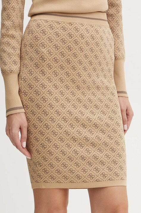 Guess fusta LISE culoarea bej, mini, creion, W4BD53 Z37K0