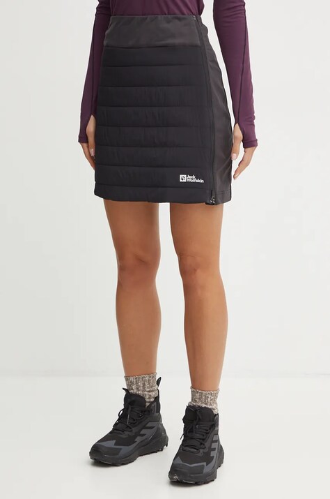 Спортивна спідниця Jack Wolfskin Alpspitze колір чорний mini пряма A61776