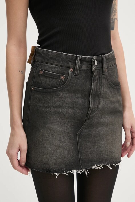 MM6 Maison Margiela fusta jeans culoarea gri, mini, creion, S62ME0011.S30848