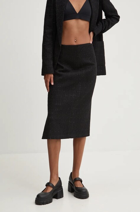 HUGO fusta culoarea negru, midi, drept, 50527297