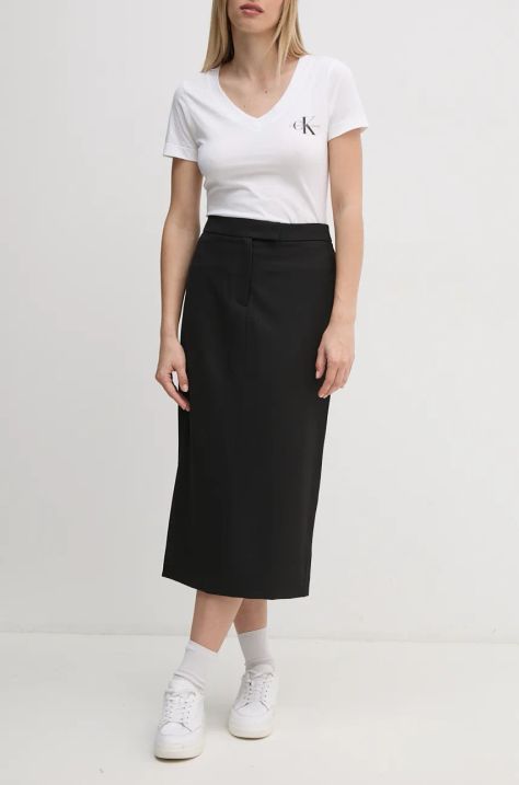 Юбка Calvin Klein цвет чёрный midi прямая 00040WL674