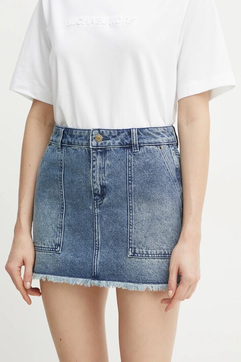 MICHAEL Michael Kors fusta jeans mini, drept, MF470G6FAU