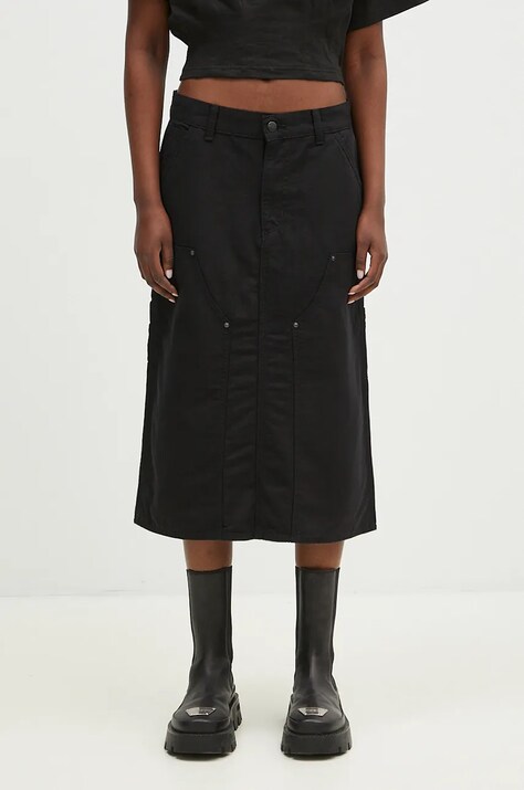 Carhartt WIP cotton skirt Double Knee Skirt black color I033773.8902