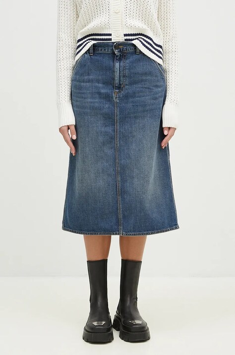 Джинсовая юбка Carhartt WIP Single Knee Skirt midi расклешённая I034224.014L