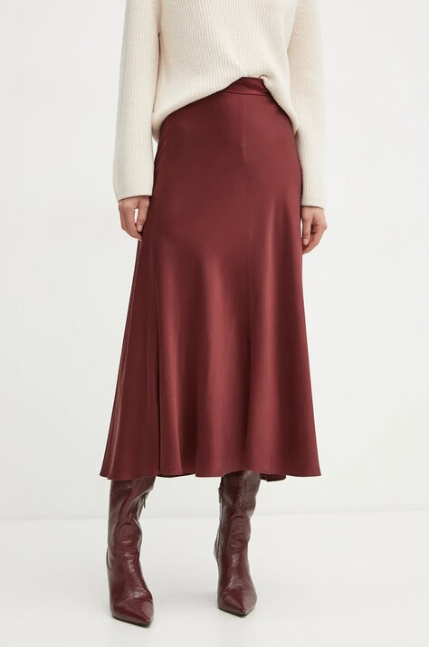 Hodvábna sukňa Forte Forte červená farba, maxi, áčkový strih, 9919_my skirt