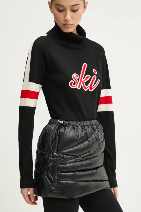 Пухена спортна пола Perfect Moment в черно къса със стандартна кройка W3001082