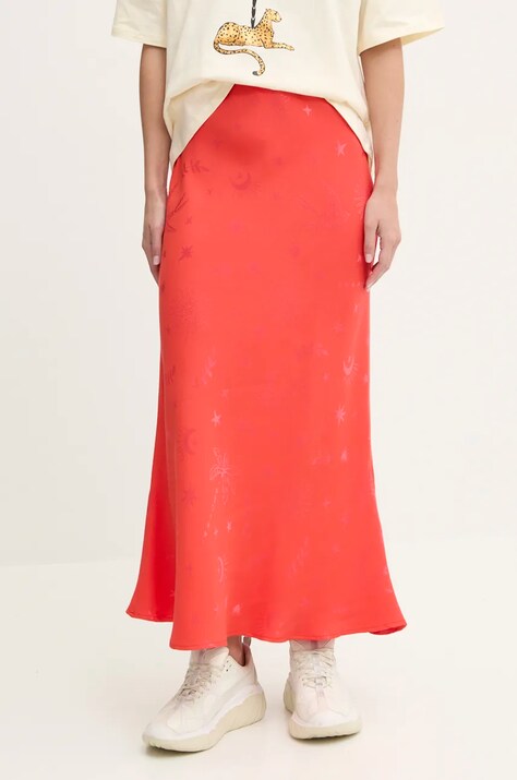 Юбка Never Fully Dressed Dorris Skirt цвет красный maxi расклешённая NFDSK549