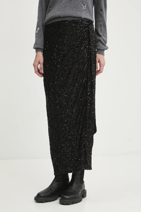 Юбка Never Fully Dressed Jaspre Skirt цвет чёрный maxi прямая NFDSK500
