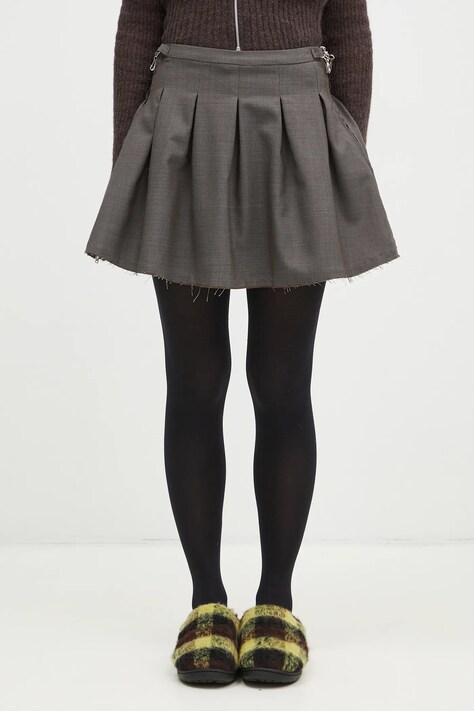 Our Legacy fusta de lana Object culoarea gri, mini, evazati, W4244OGA