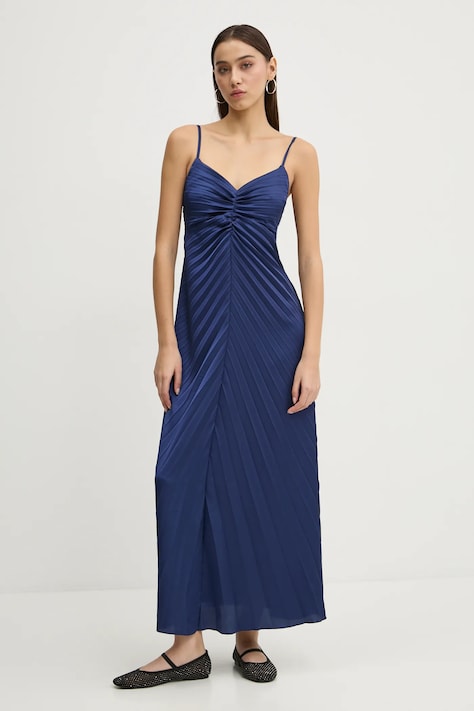 Šaty Abercrombie & Fitch tmavomodrá barva, midi, KI159-5674