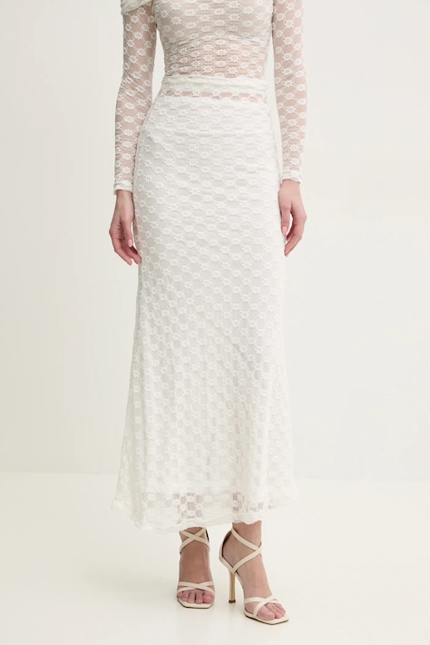 Пола Bardot ADONI в бяло дълга разкроена 59740SB