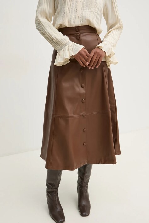 Юбка Pedro del Hierro цвет коричневый midi расклешённая 7598313
