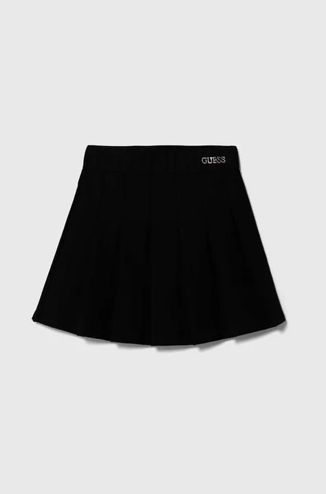 Dievčenská sukňa Guess čierna farba, mini, áčkový strih, J4YD02 KAUH0