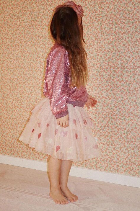 Sukně Konges Sløjd TULLIE SKIRT růžová barva, mini, áčková, KS101718