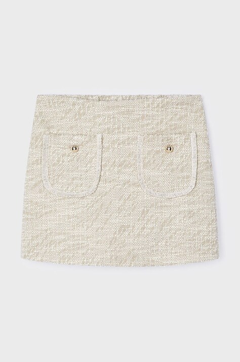 Detské sukňo-nohavice Mayoral béžová farba, mini, rovný strih, 4908