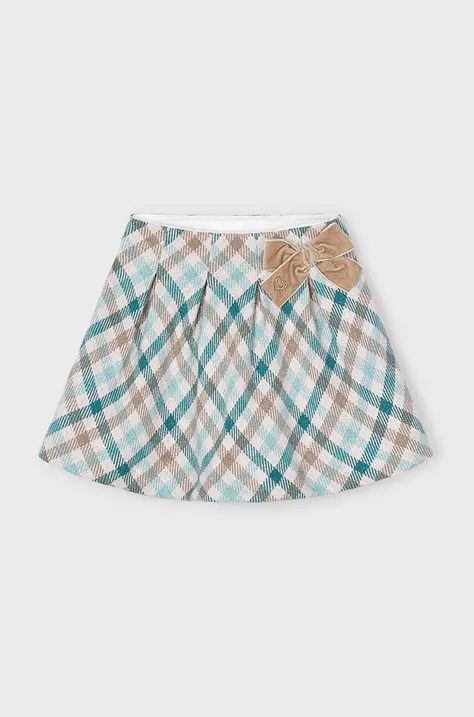 Детская юбка Mayoral цвет бирюзовый mini расклешённая 4901