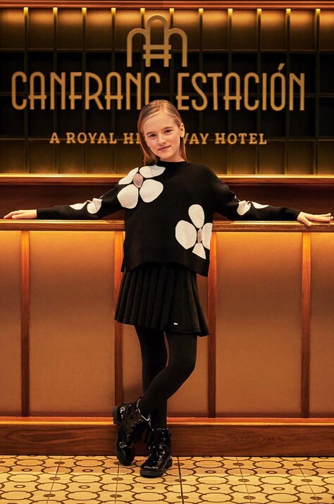 Дитяча спідниця Mayoral колір чорний mini розкльошена 7969