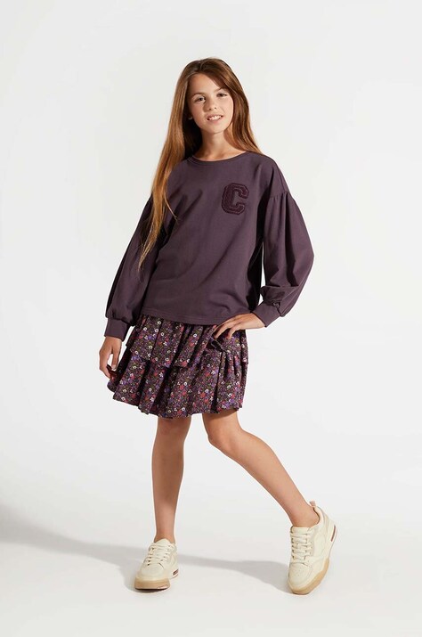 Coccodrillo fusta fete culoarea violet, mini, evazati, ACADEMY GIRL JUNIOR
