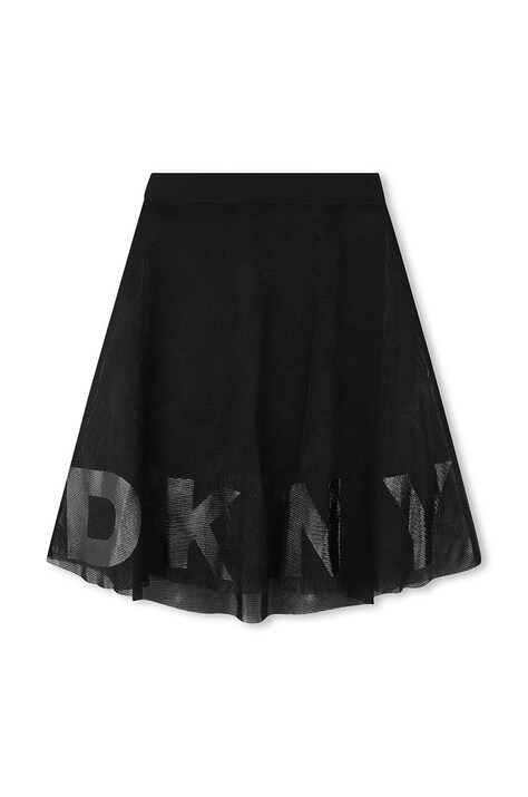 Дитяча спідниця Dkny колір чорний midi розкльошена D60215